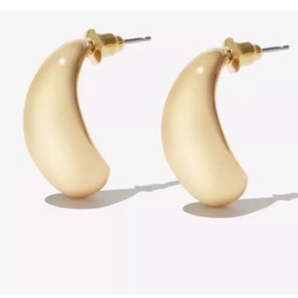 8 Other Reasons Gold Plated Half Moon Charlotte Hoop Set 3 Pair Earrings Set NEW - Picture 4 of 9